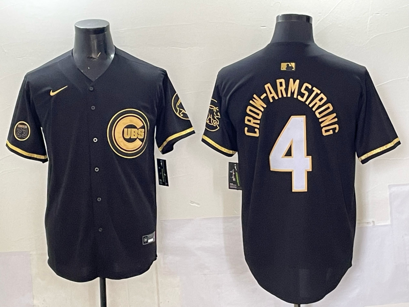 Men Chicago Cubs #4 Crow Armstrong black Nike MLB 2025 Jersey 08->chicago cubs->MLB Jersey